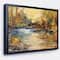 Designart - Stream in Forest Oil Painting - Landscape Painting Framed Canvas Print